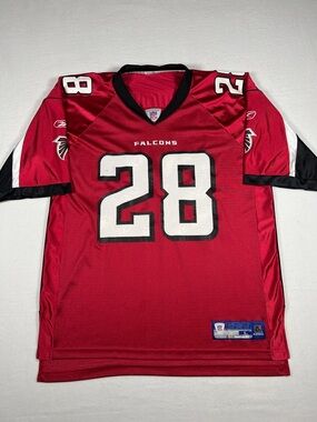 Vintage Reebok Atlanta Falcons Warwick Dunn #28 Red Alternate Jersey Men Size L